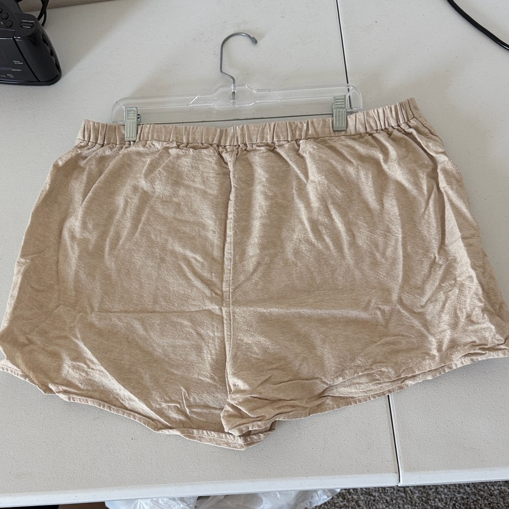 High Waisted Faux Linen wrap blend mini skort XL